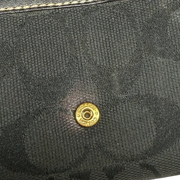 Coach Signature Black Canvas Tri-Fold Leather Wallet – Vintage, Gently Used - Picture 13 of 13